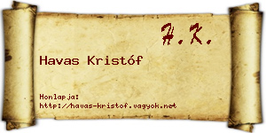 Havas Kristóf névjegykártya