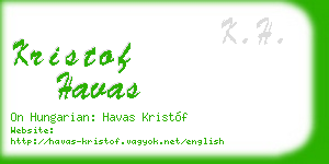 kristof havas business card